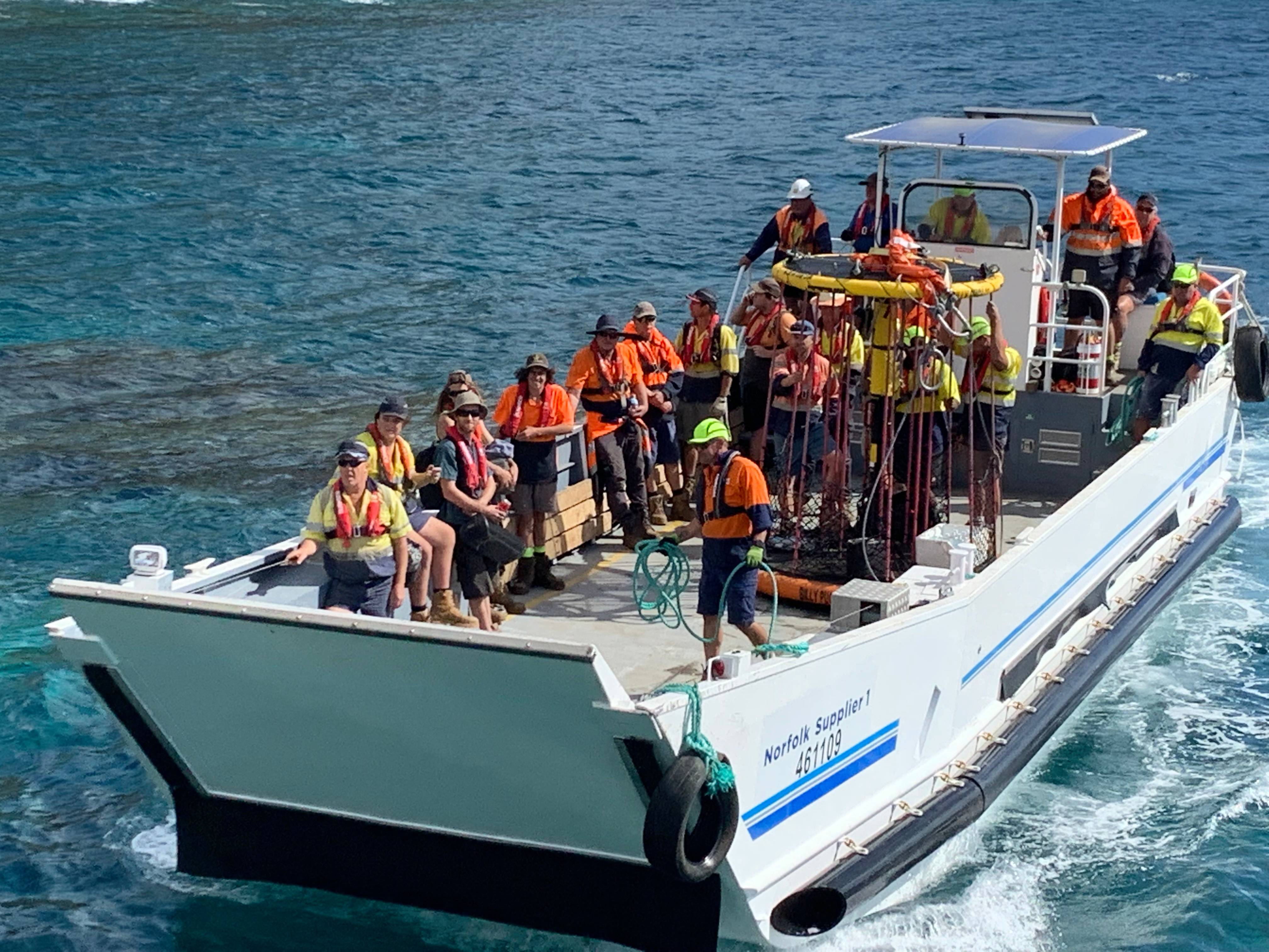 People on Norfolk Supplier vessel