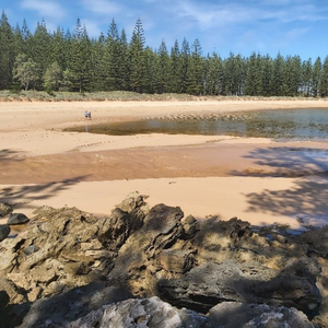 Storm water flowing into ocean at Emily Bay