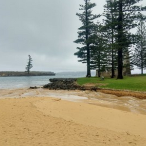 Storm water flowing at Emily Bay